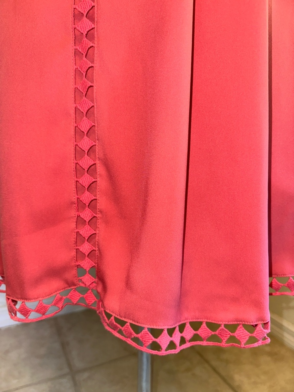 Ann Taylor Women's Sleeveless Coral A-Line Dress Size 10 - Picture 6 of 14